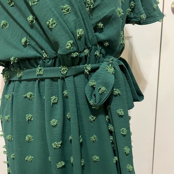 Emerald Green Swiss Dot Dress EUC - Picture 6 of 7
